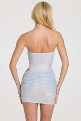 Embellished Mini Dress in Pearl