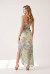 Megan | Strapless High Slit Maxi Dress
