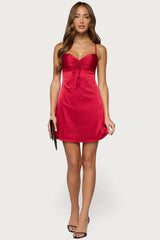 Christina Satin Effect Mini Dress