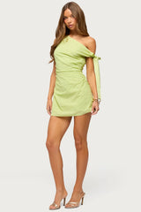Zimi  Eyelet One Shoulder Mini Dress