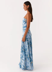 Eden Strapless Maxi Dress Blue