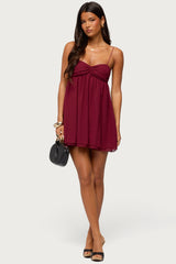 Ariellah Chiffon Babydoll Mini Dress