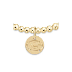 eCOLLEGIATE Classic Gold 3mm Bracelet - UGA Disc