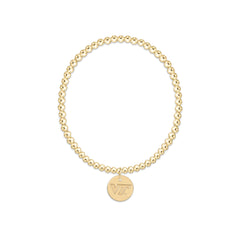 eCOLLEGIATE Classic Gold 3mm Bracelet - Virginia Tech Disc