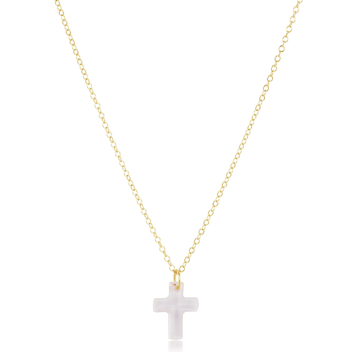 16" Necklace Gold - Blessed Crystal Charm