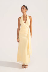 Givelle Maxi V-Neck Halter Dress