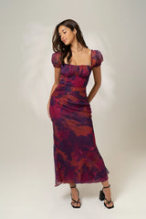Simone Puff Sleeve Midi Dress