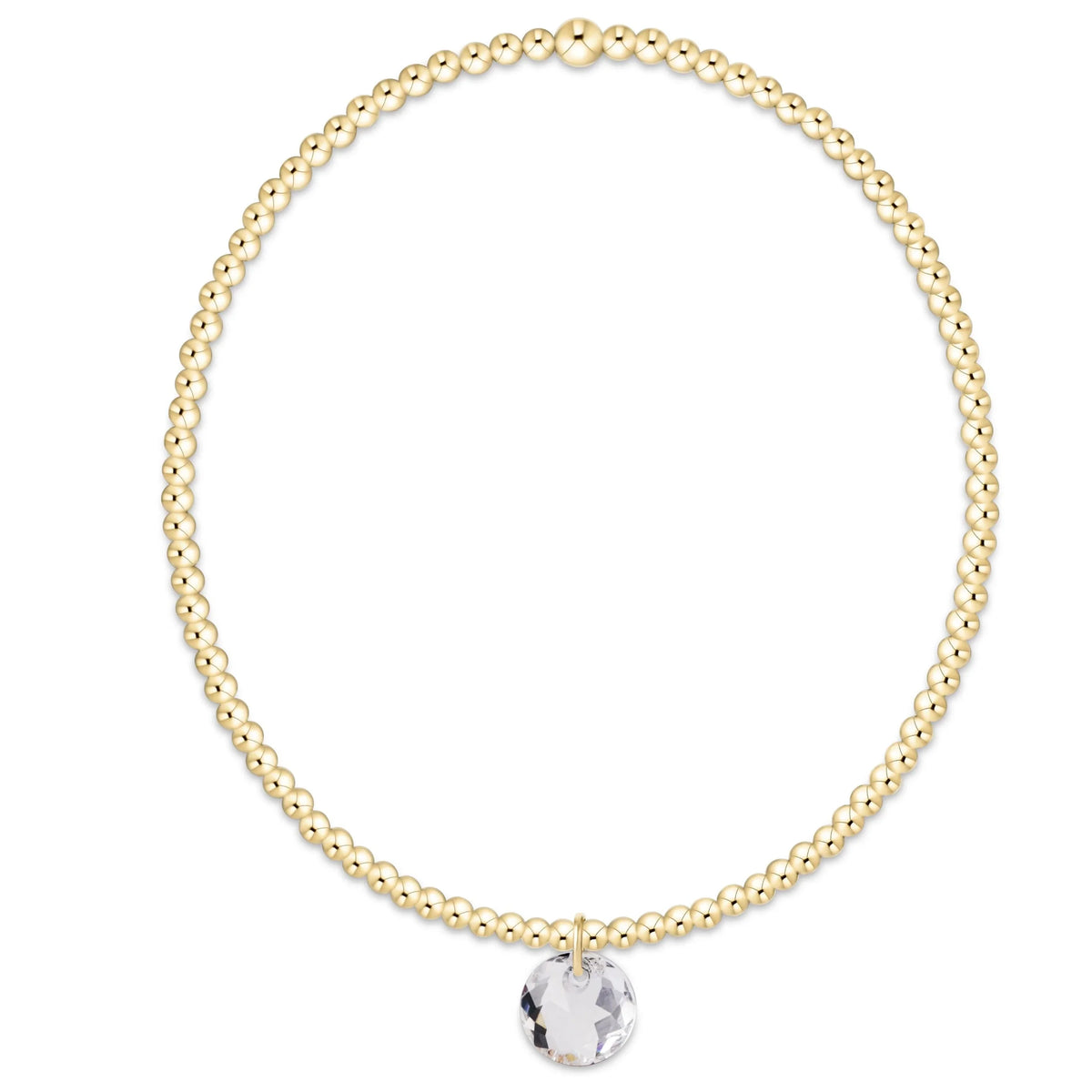 Classic Gold 2mm Bracelet - Reflection Small Charm - 04
