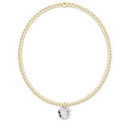 Classic Gold 2mm Bracelet - Reflection Small Charm - 04