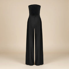 Women’S Strapless Wide-Leg Jumpsuit – Structured Bodice With Elegant Flowing Silhouette