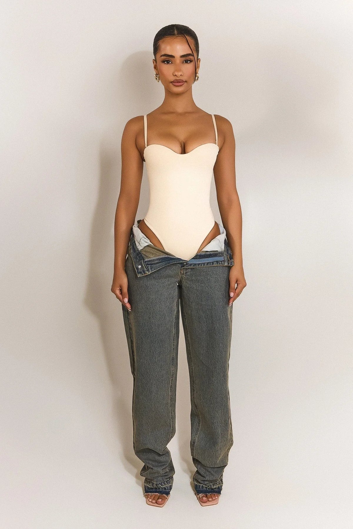 The Sculpt Bodysuit in Stone