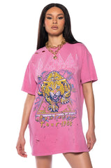 DEF LEPPARD MINERAL WASHED DRESS