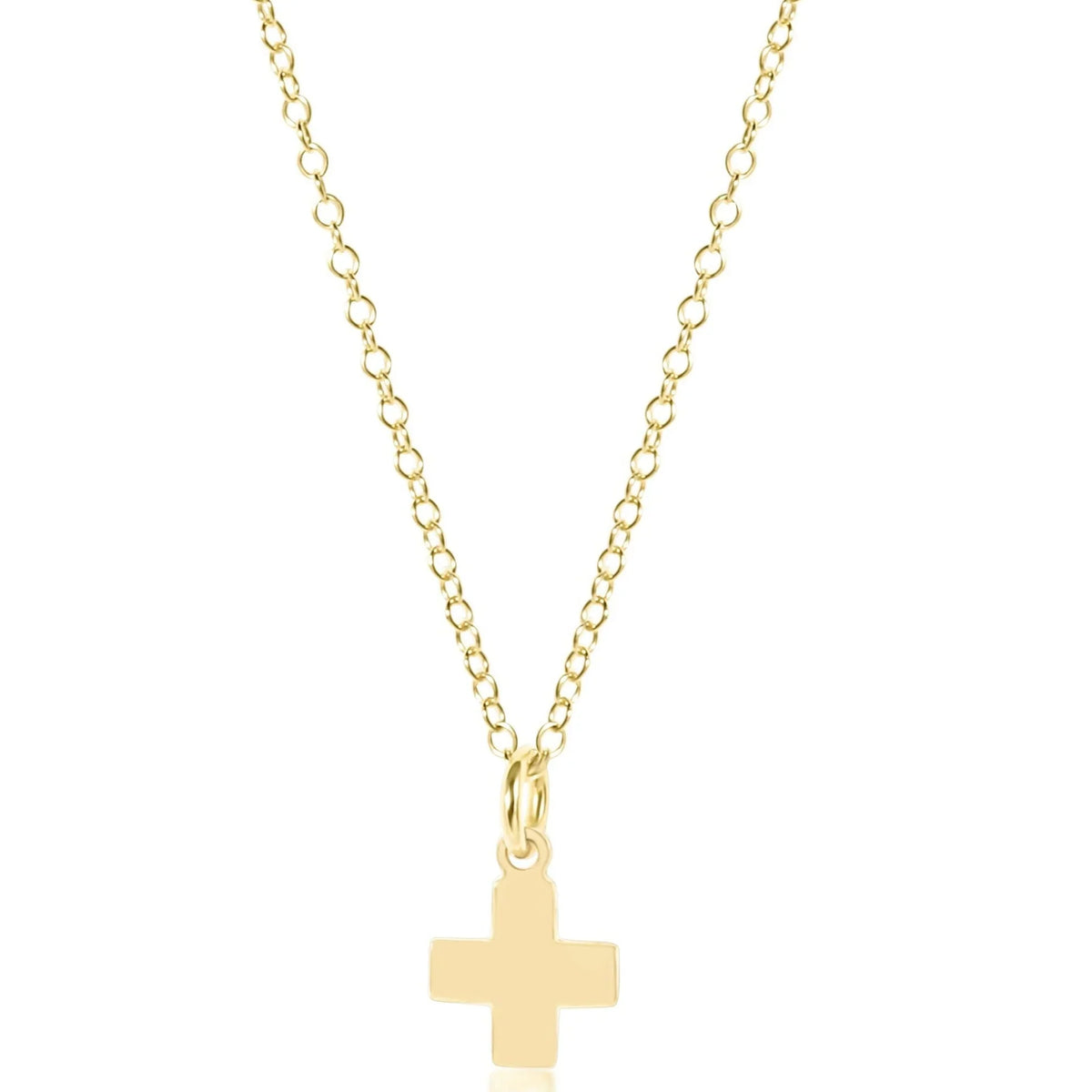16" Necklace Gold - Signature Cross Gold Charm