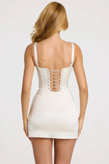 Corset Mini Dress in Ivory