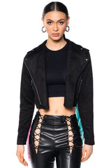 Fringe Back Light Weight Moto Jacket