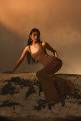 The Mya Maxi Dress in Brown