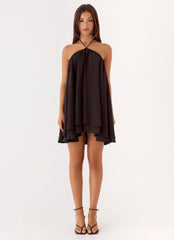 Alicelle Halter Mini Dress Brown