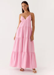 Lotty Linen Maxi Dress Pink