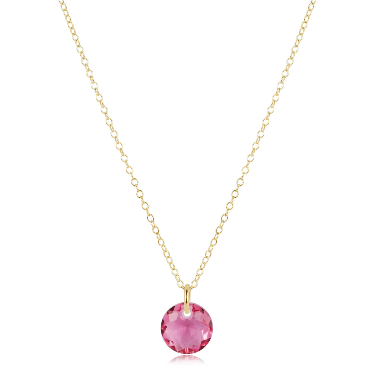 16" Necklace Gold - Reflection Small Charm - 10