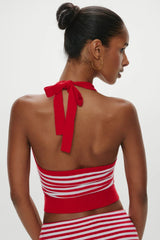 Dylan Knit Halter Top - South Hampton Stripe