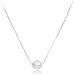 16" Necklace Sterling - Admire Pearl