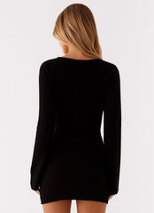 Lavelle Knit Mini Dress Black