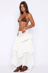Wildflower Kiss Maxi Skirt White