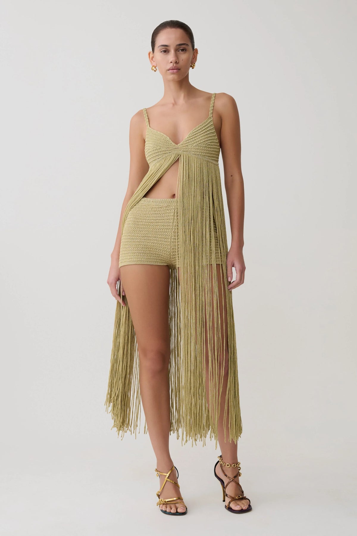 Renee Lurex Crochet Maxi Dress - Gold