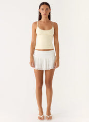 Overdue Low Rise Mini Skort - White