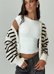 Karlson Striped Cardigan Cream / Black