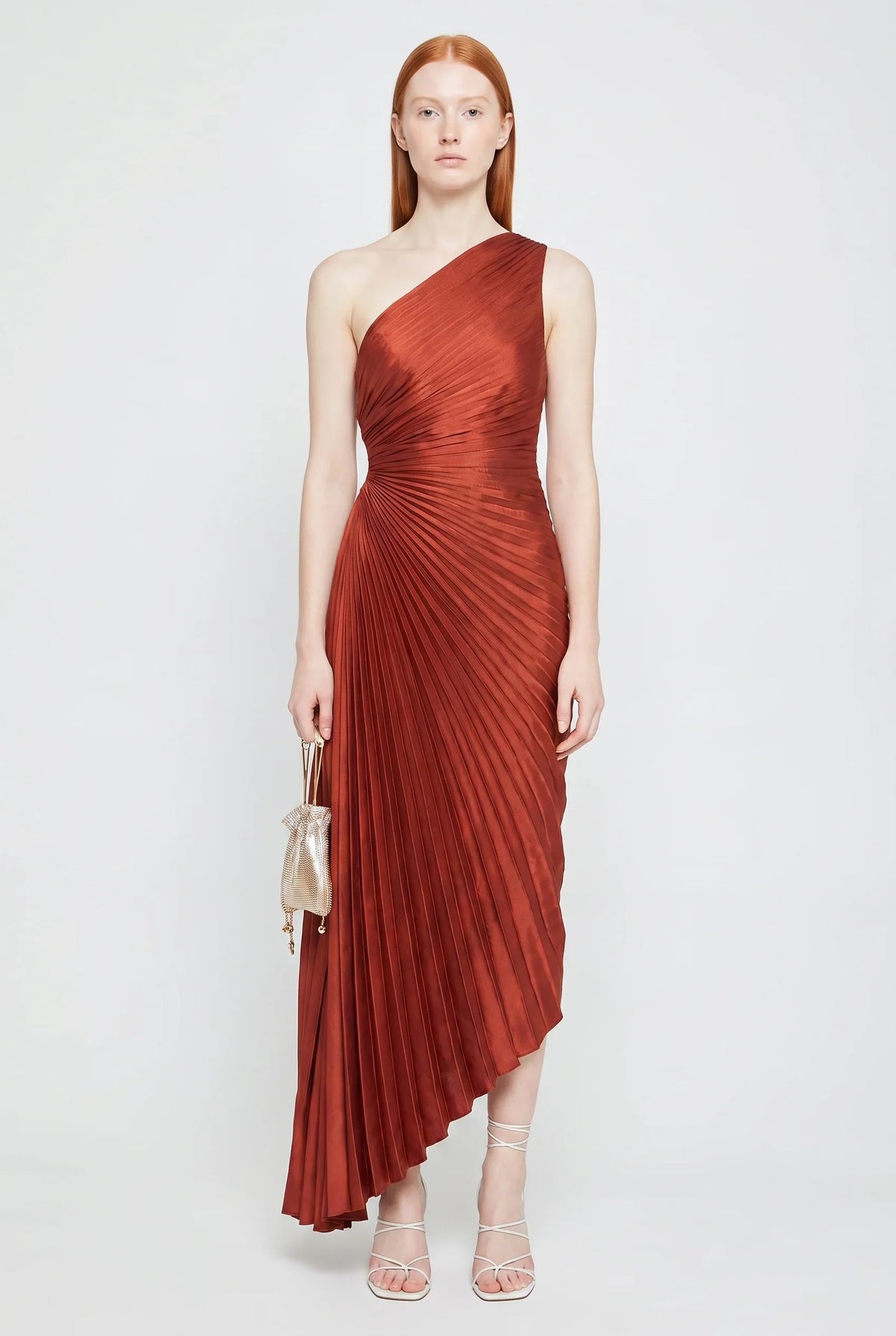 Megan | Asymmetric One Shoulder Midi Dress