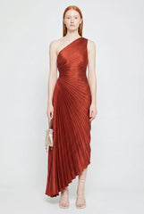 Megan | Asymmetric One Shoulder Midi Dress