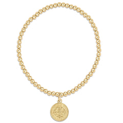 Classic Gold 3mm Bracelet - Blessing Gold Disc
