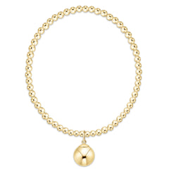 Classic Gold 3mm Bracelet - Classic Gold 10mm Charm