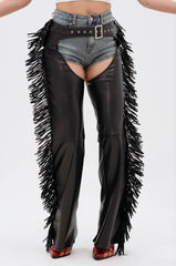 Rodeo Fringe Faux Leather Chaps