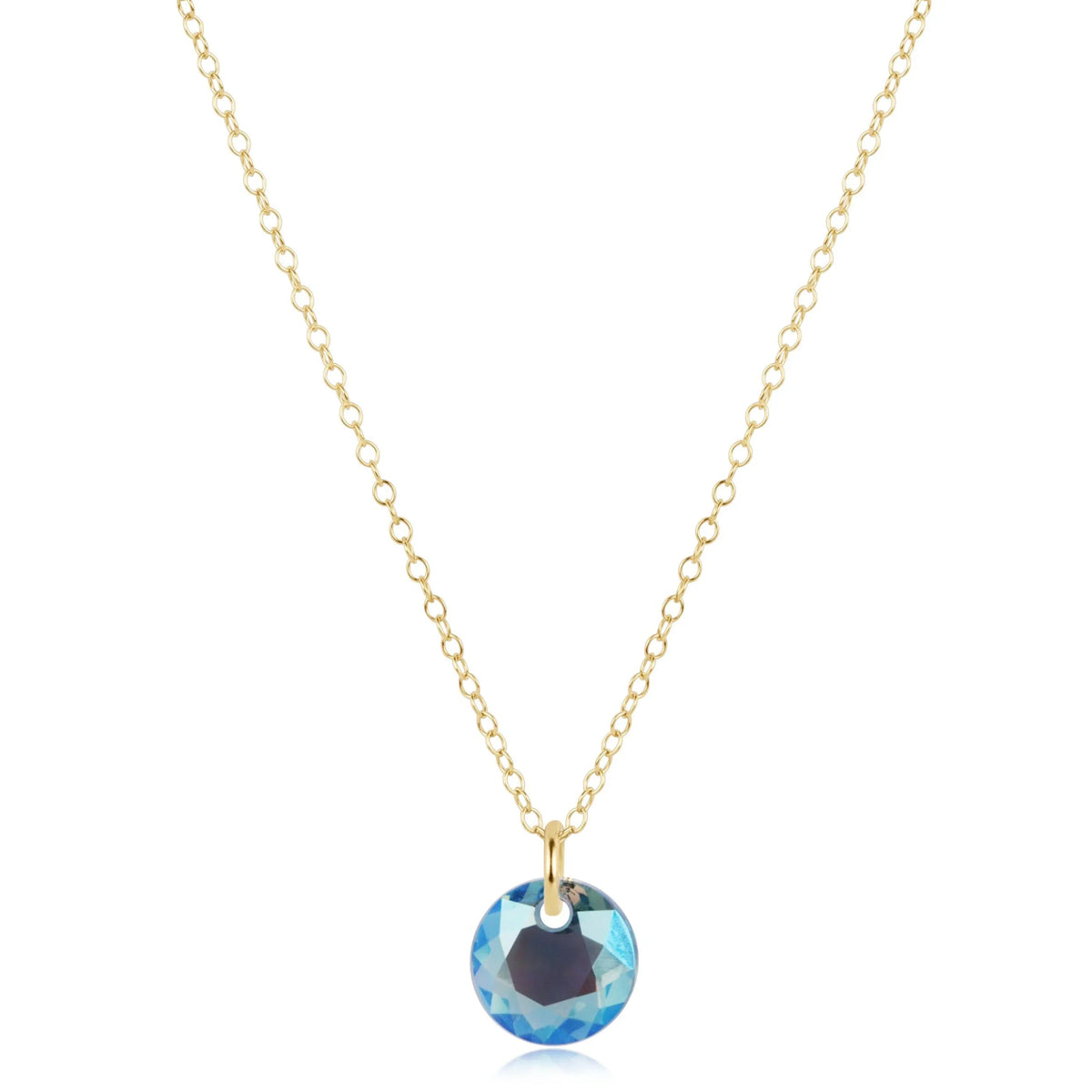 16" Necklace Gold - Reflection Small Charm - 03