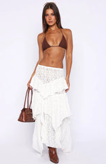 Wildflower Kiss Maxi Skirt White