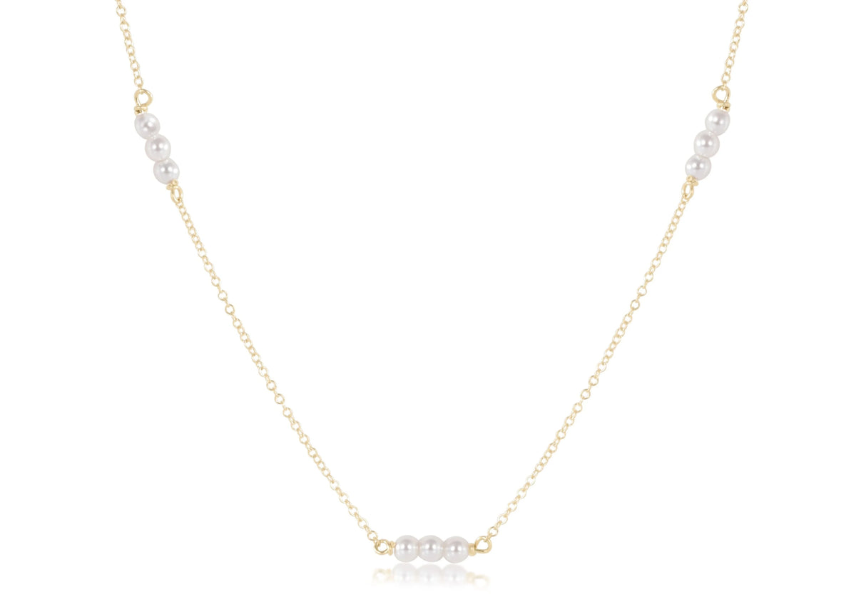 Choker Joy Simplicity Chain Gold - Pearl 3mm
