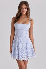 Bluebell Scallop Lace Broderie Anglais Mini Sundress