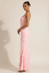Embellished Appliqu¨¦ Soft-Scoop Corset Gown in Pink