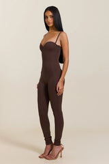 The Sculpt Jumpsuit in Brown