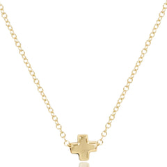 16" Necklace Gold - Signature Cross Small Gold