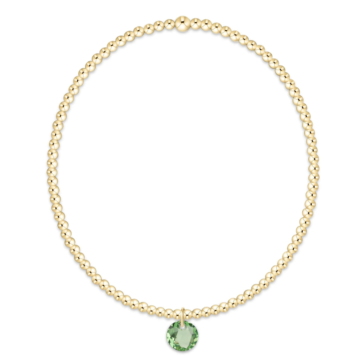 Classic Gold 2mm Bracelet - Reflection Small Charm - 08