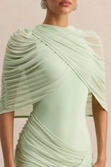 Magoria | Mint Mesh Round-Neck Cape