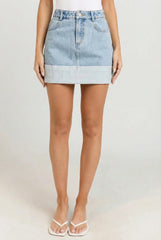 Off-Duty Denim Mini Skirt