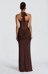Vixen Maxi Dress - Plum Brown
