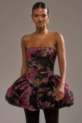 SHOW STOPPER BROCADE MINI DRESS IN PURPLE