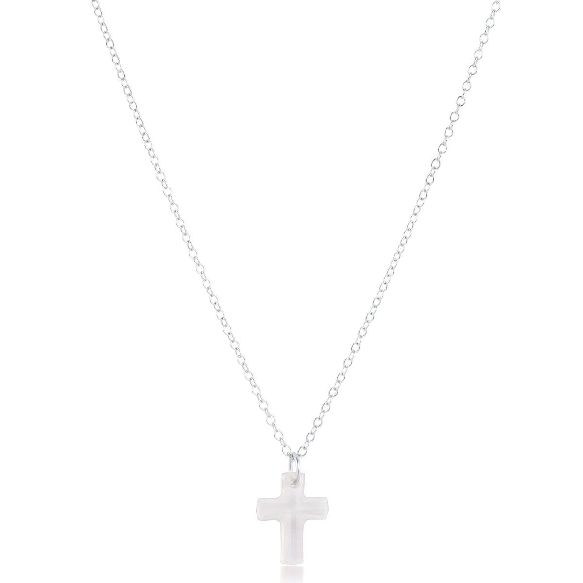 16" Necklace Sterling - Blessed Crystal Charm