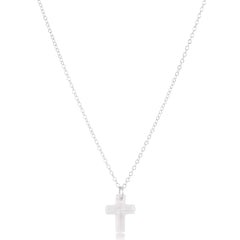16" Necklace Sterling - Blessed Crystal Charm