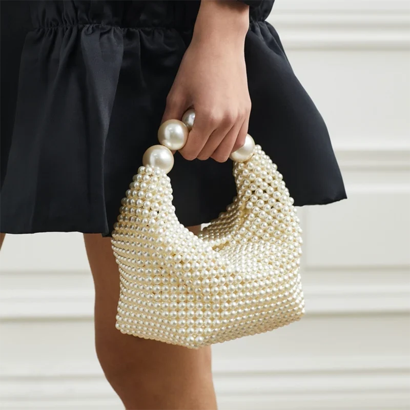 Pearl Embellished Mini Statement Bag